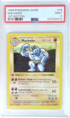 V1970: 1999: Machoke: 34/102: 1ST Edition: Game: PSA: 9: MINT: 103769479